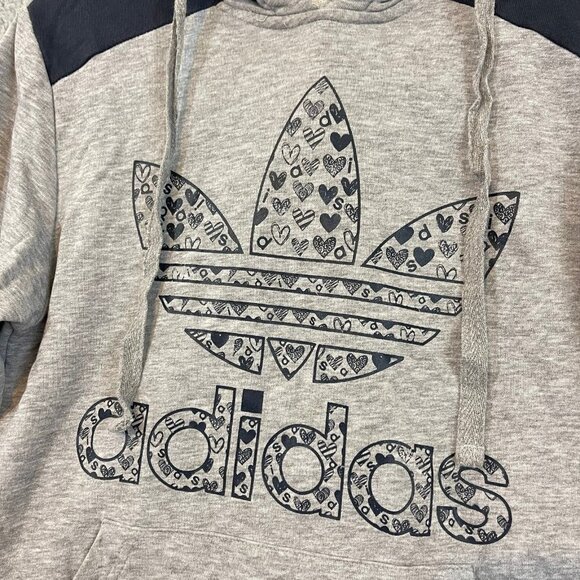 Adidas Hoodie Women’s Small Grey Pullover Athletic Sweater‎ Sweatshirt - Picture 2 of 12
